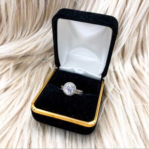 14K GOLD CZ BRIDAL/ENGAGEMENT RING SET